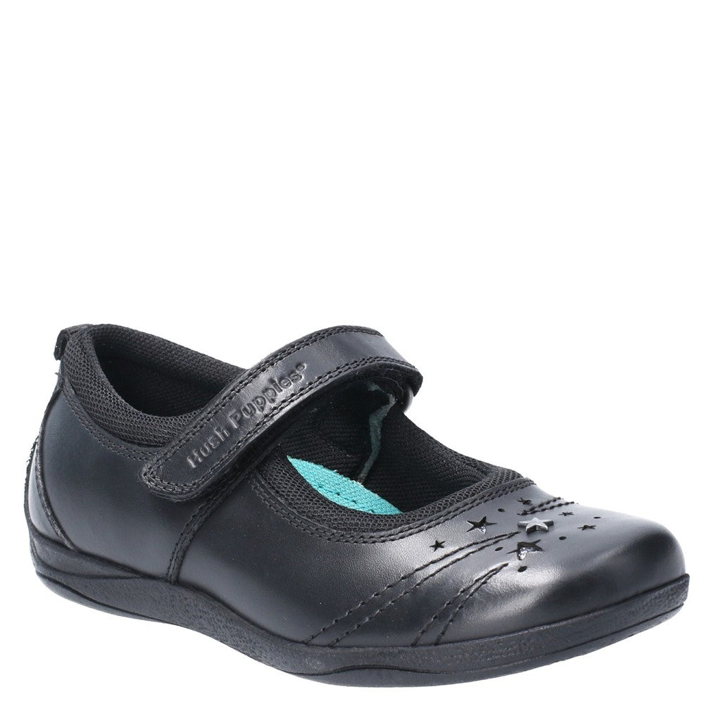 Girls Hush Puppies Black Amber Senior School Shoe Hush Puppies UK