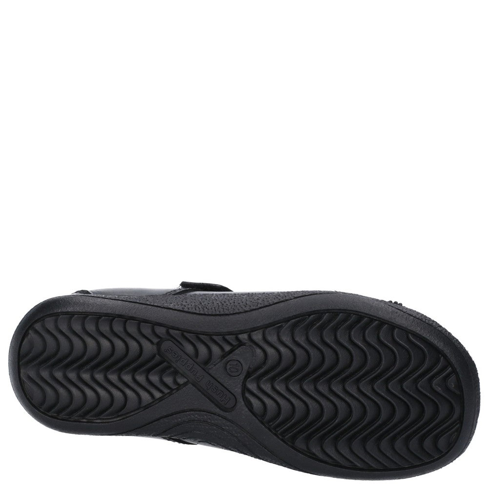 Girls BTS FLFR Black Hush Puppies Jessica Senior School Shoe