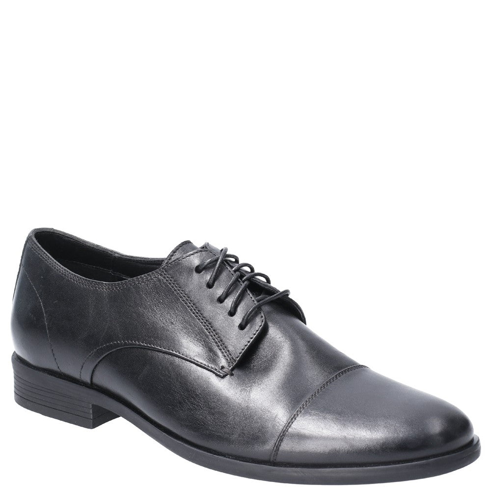 Mens Formal Lace Up Shoes Black Hush Puppies Ollie Cap Toe Shoe