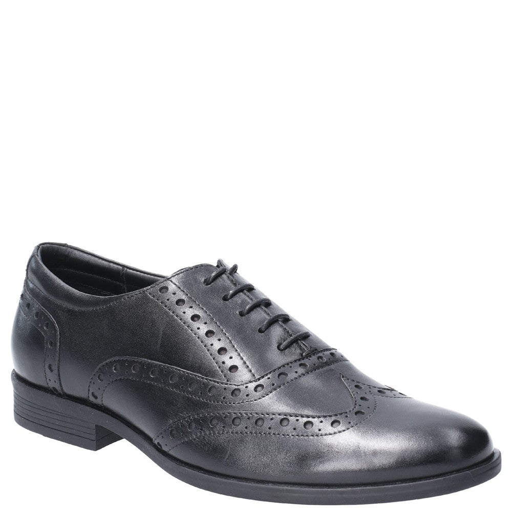 Mens Formal Lace Up Shoes Black Hush Puppies Oaken Brogue Shoe