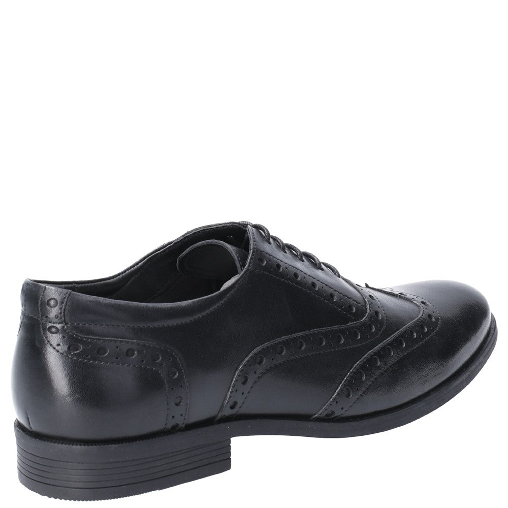 Mens Formal Lace Up Shoes Black Hush Puppies Oaken Brogue Shoe