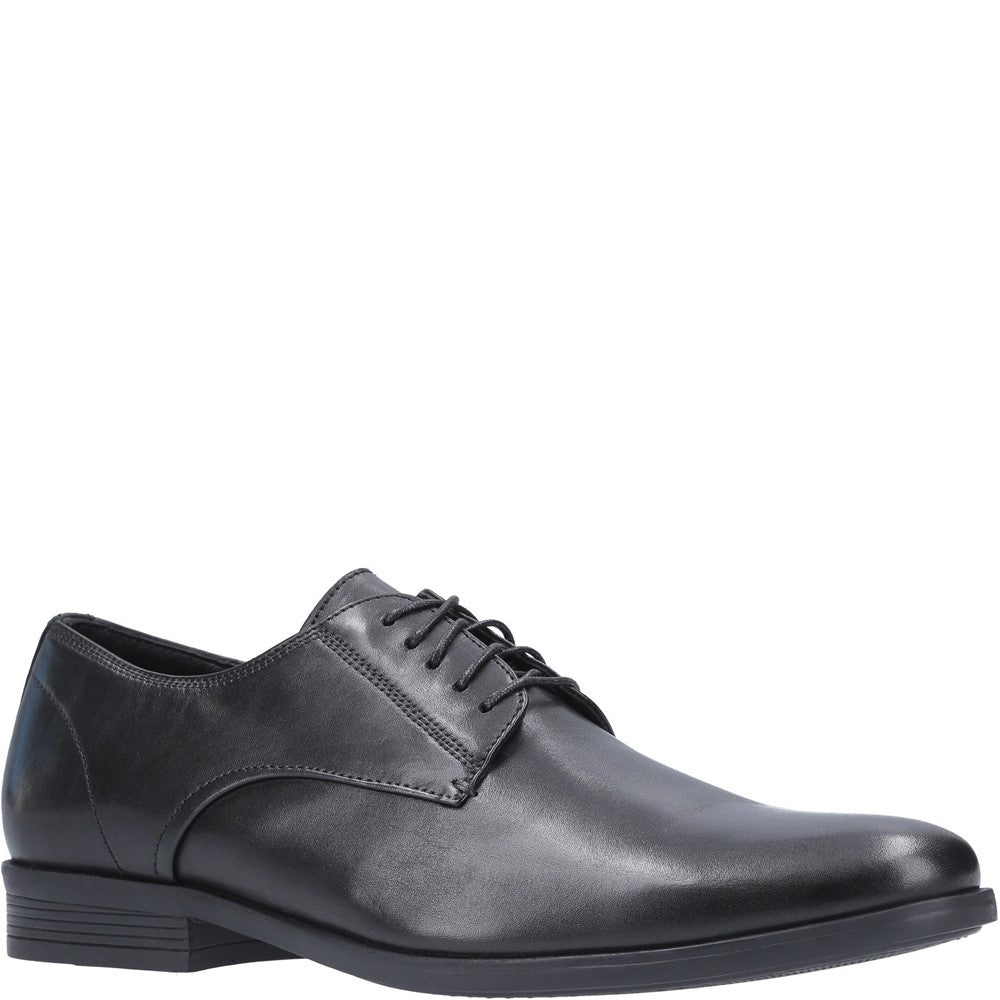 Mens Formal Lace Up Shoes Black Hush Puppies Oscar Clean Toe Shoe