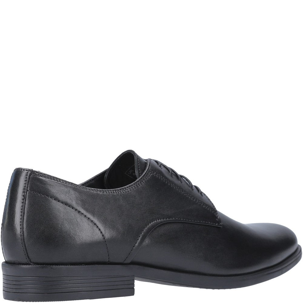 Mens Formal Lace Up Shoes Black Hush Puppies Oscar Clean Toe Shoe