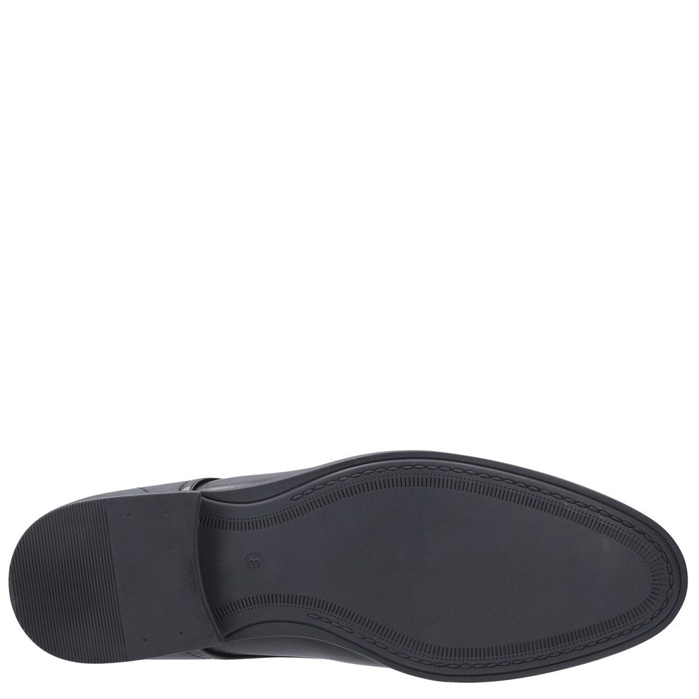 Mens Formal Lace Up Shoes Black Hush Puppies Oscar Clean Toe Shoe
