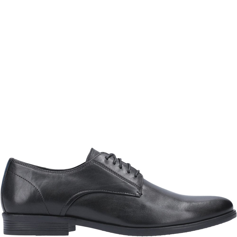 Mens Formal Lace Up Shoes Black Hush Puppies Oscar Clean Toe Shoe