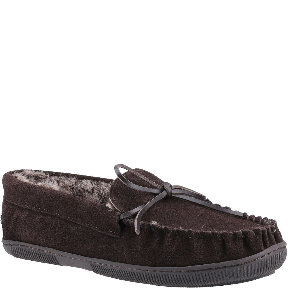 Classic Mens Slippers Brown Hush Puppies Ace Slipper