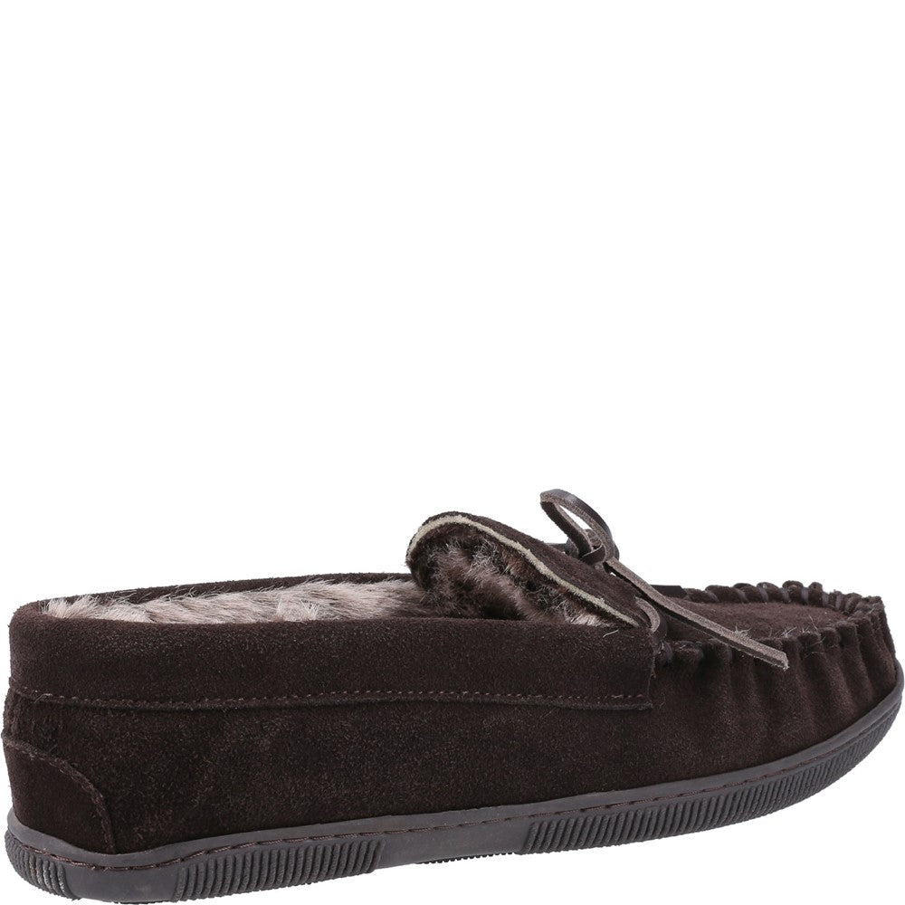 Classic Mens Slippers Brown Hush Puppies Ace Slipper