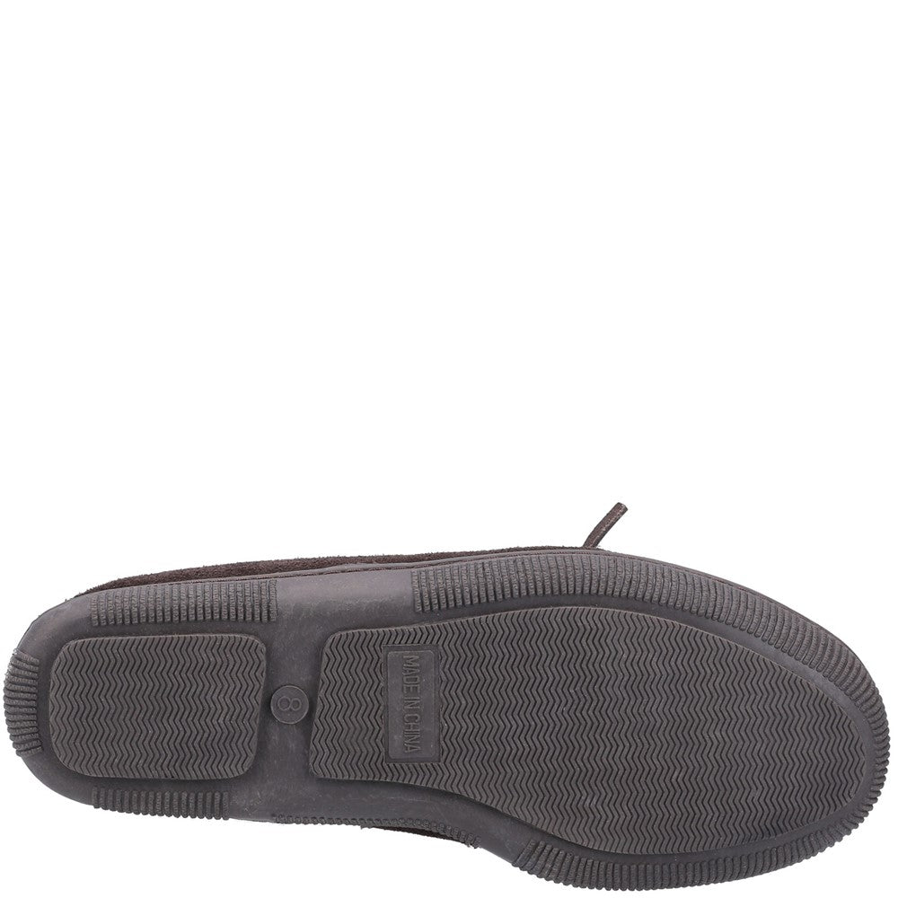 Classic Mens Slippers Brown Hush Puppies Ace Slipper