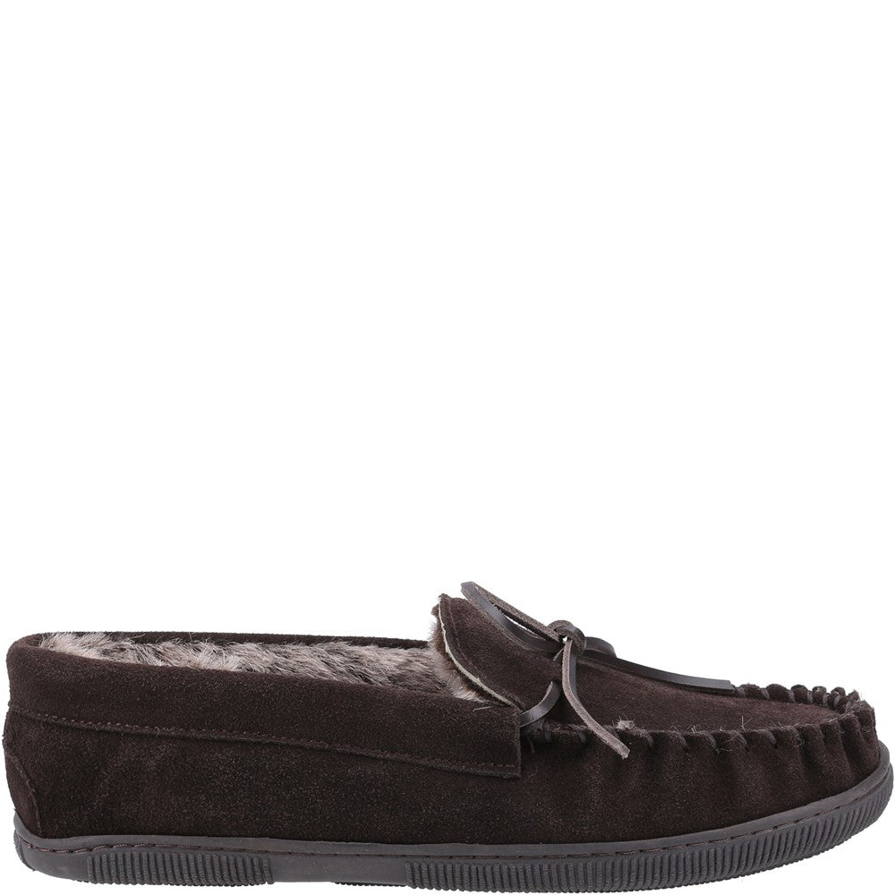 Classic Mens Slippers Brown Hush Puppies Ace Slipper