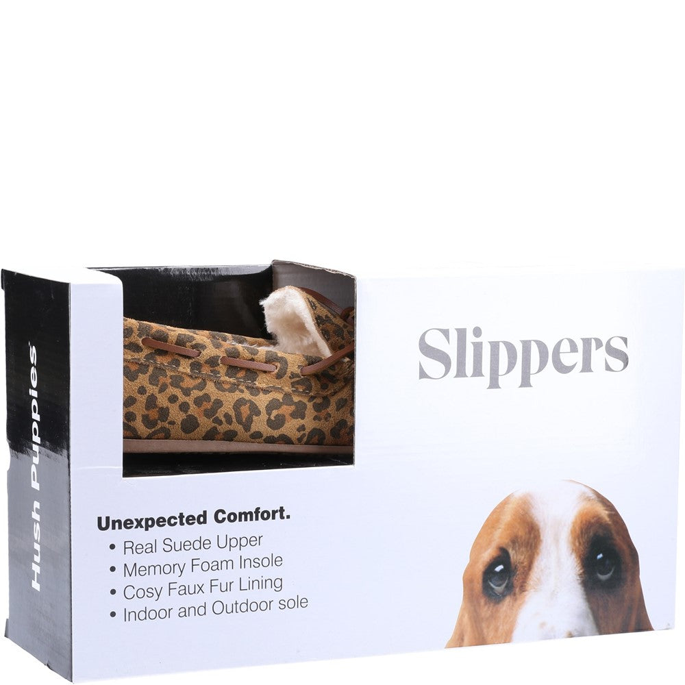 Classic Ladies Slippers Leopard Print Hush Puppies Allie Slipper