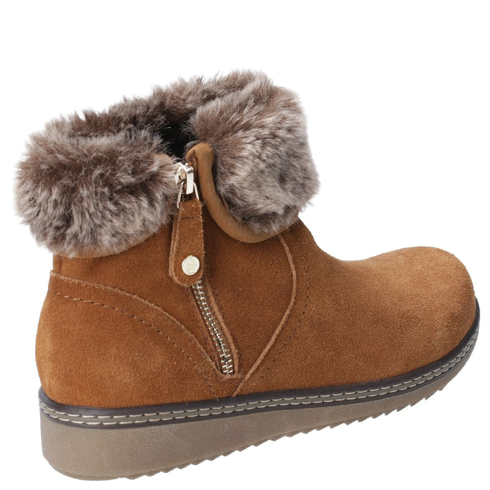 Ladies Ankle Boots Tan Hush Puppies Penny Zip Ankle Boot