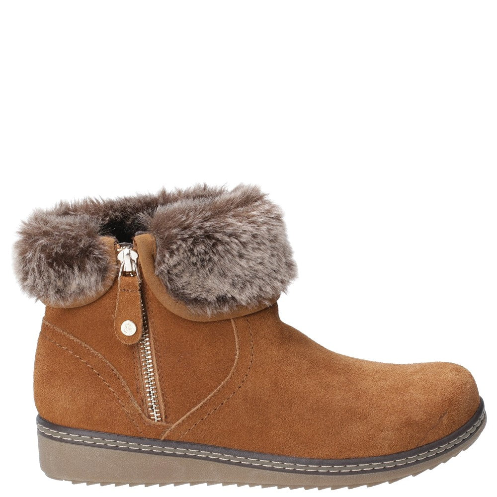 Ladies Ankle Boots Tan Hush Puppies Penny Zip Ankle Boot
