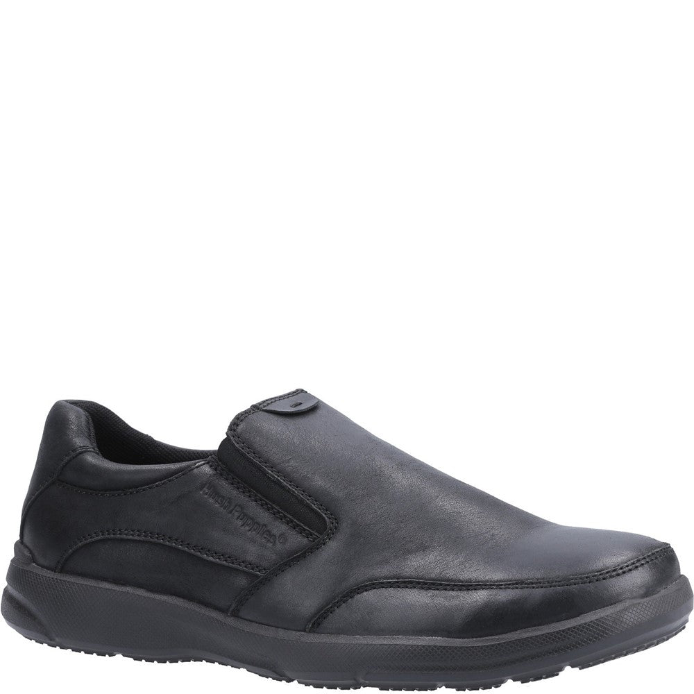 Mens Classic Slip On Shoes Black Hush Puppies Aaron Shoe