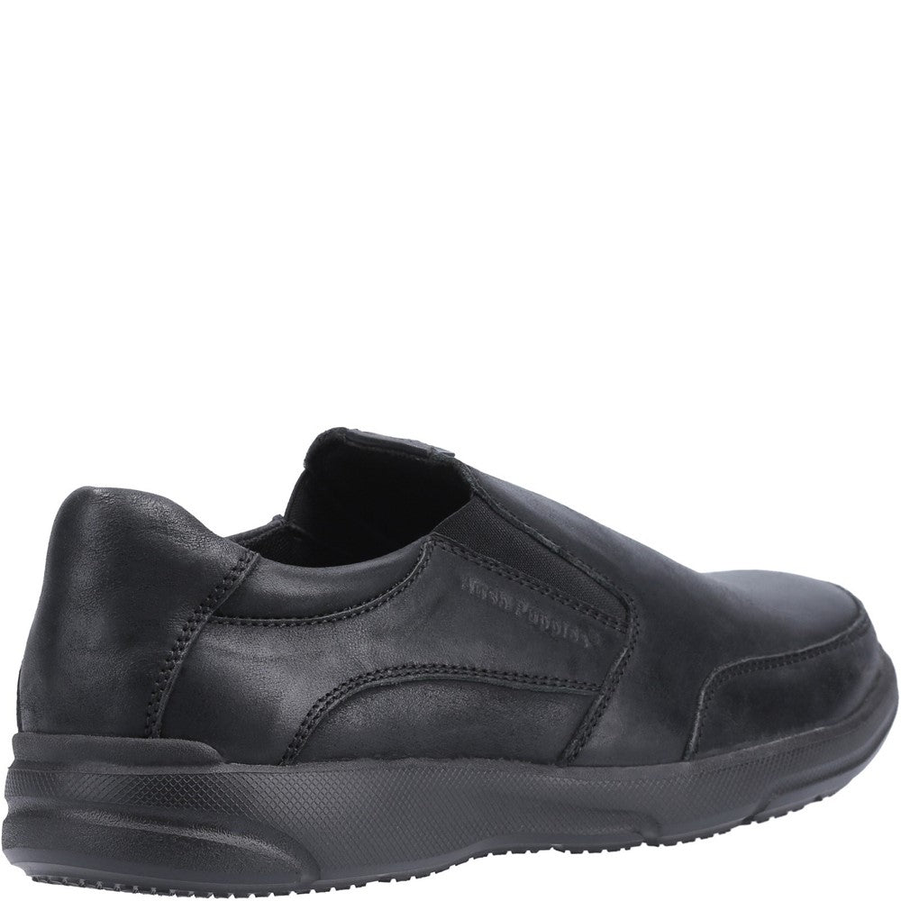 Mens Classic Slip On Shoes Black Hush Puppies Aaron Shoe
