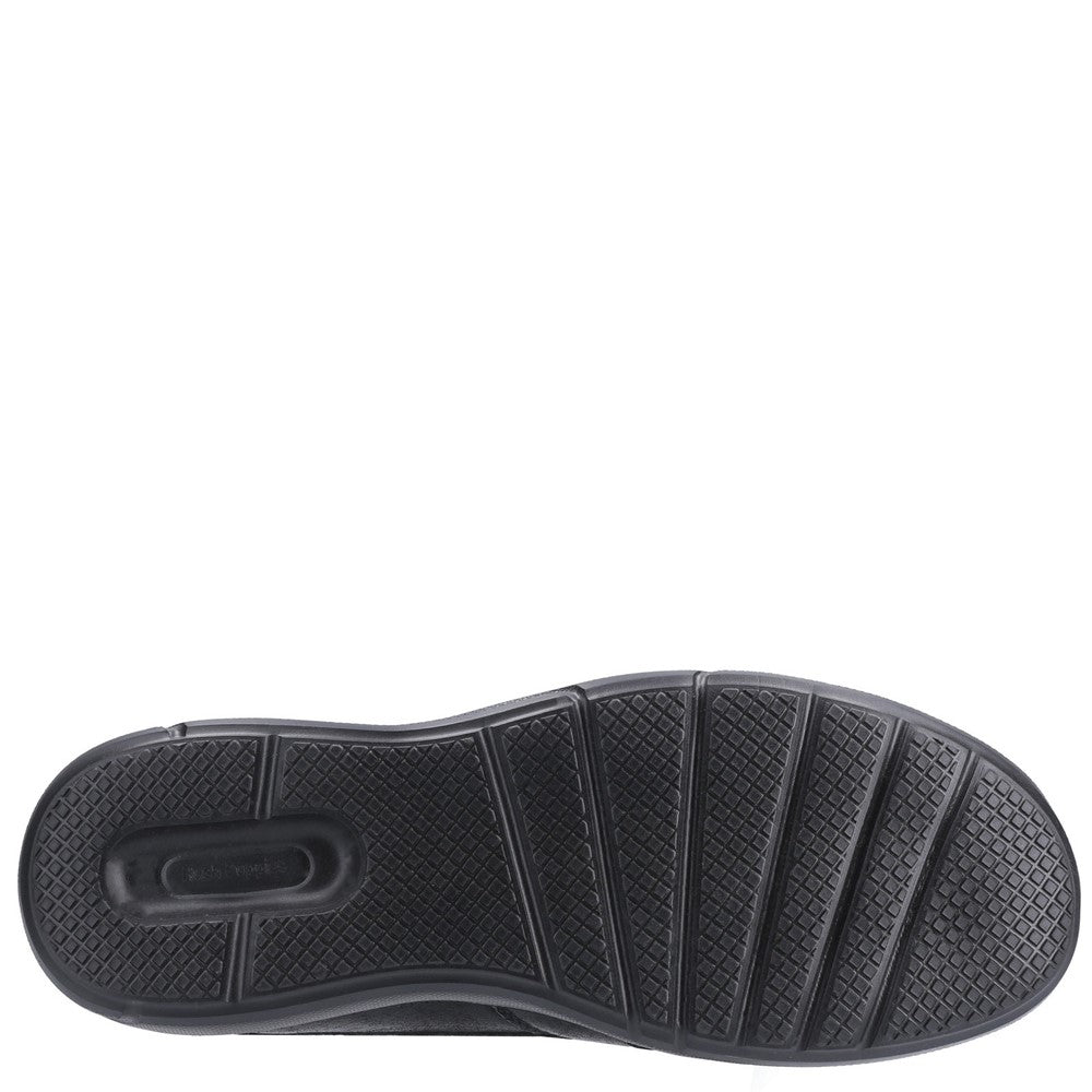 Mens Classic Slip On Shoes Black Hush Puppies Aaron Shoe