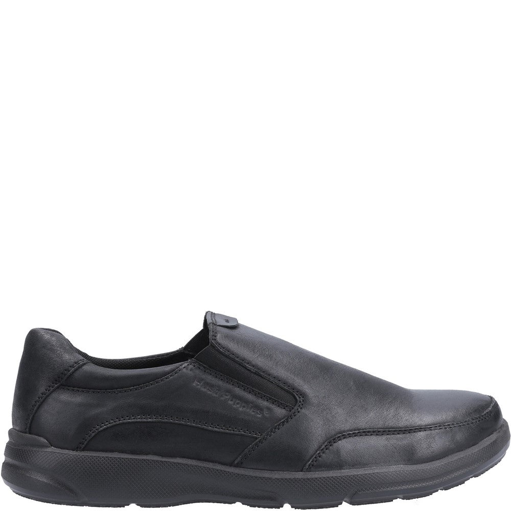 Mens Classic Slip On Shoes Black Hush Puppies Aaron Shoe