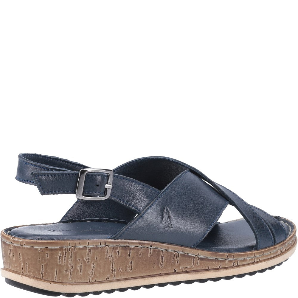 Sandal Ladies Summer Navy Hush Puppies Elena Cross Over Wedge Sandal