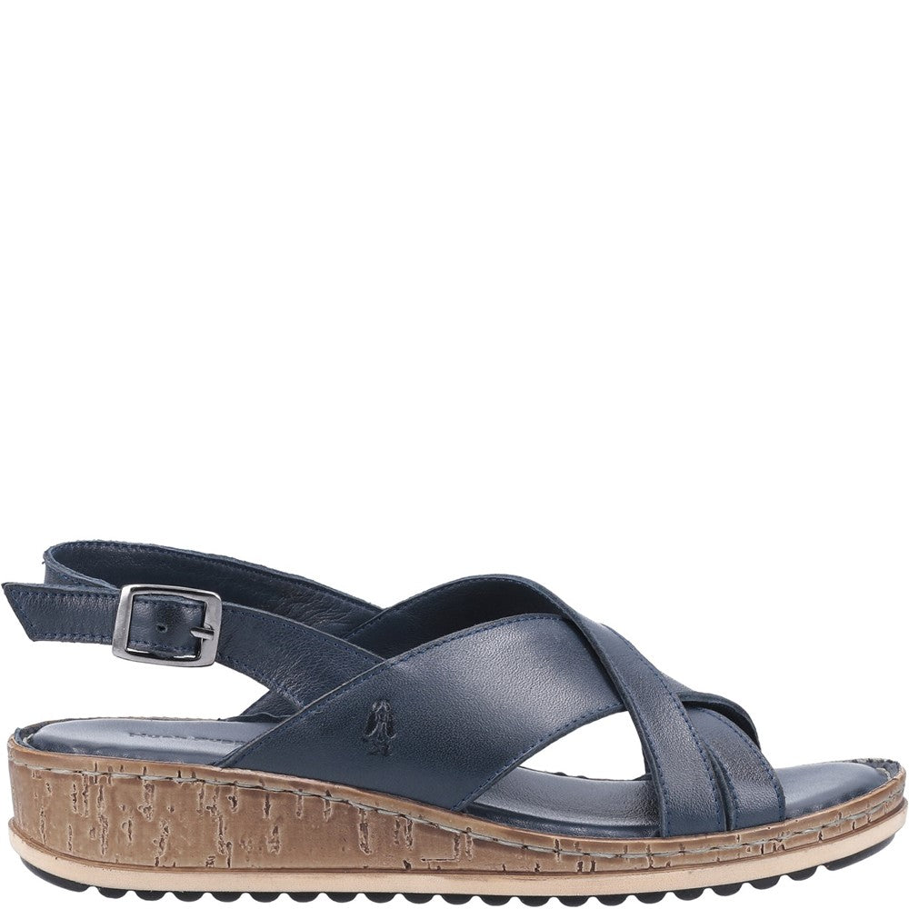 Sandal Ladies Summer Navy Hush Puppies Elena Cross Over Wedge Sandal
