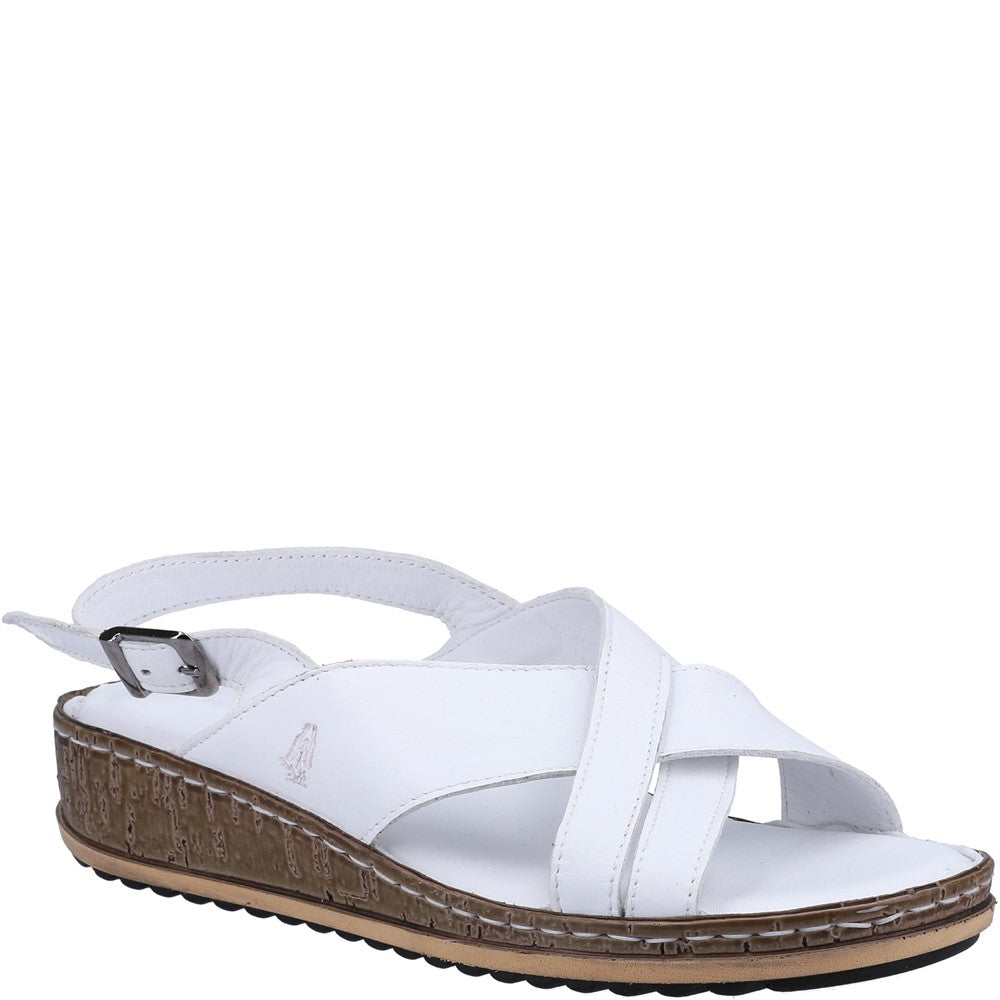Sandal Ladies Summer White Hush Puppies Elena Cross Over Wedge Sandal