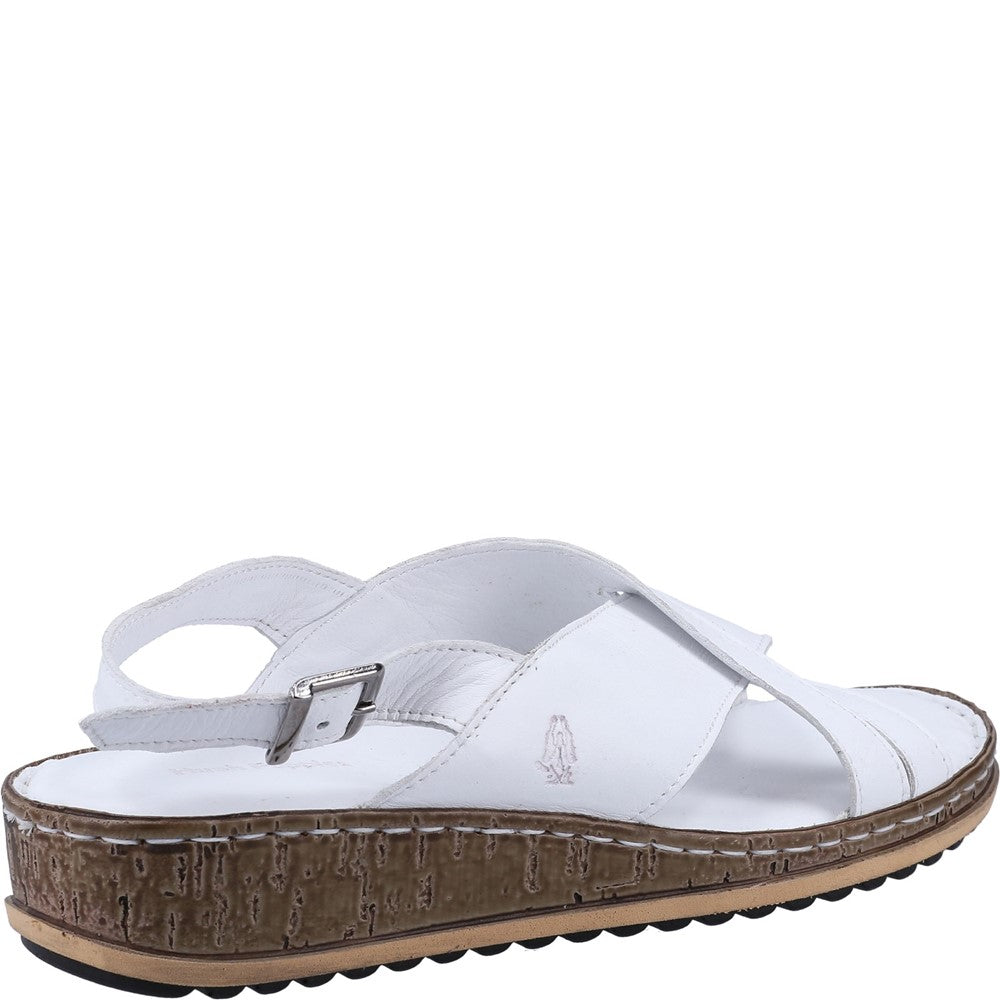 Sandal Ladies Summer White Hush Puppies Elena Cross Over Wedge Sandal