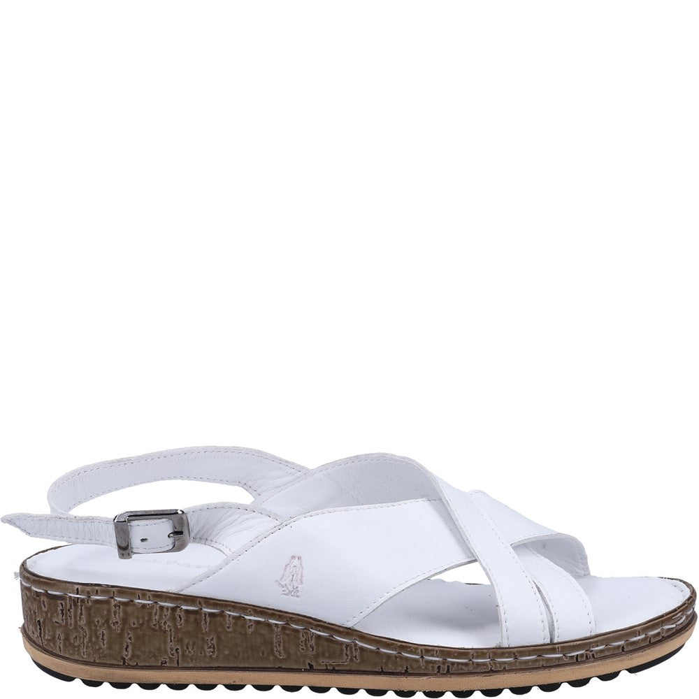 Sandal Ladies Summer White Hush Puppies Elena Cross Over Wedge Sandal