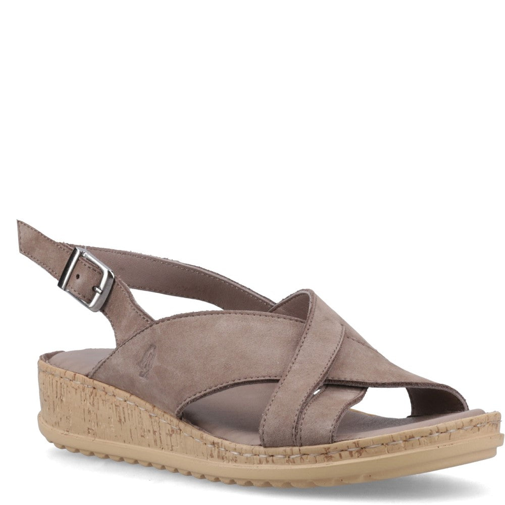Sandal Ladies Summer Fossil Hush Puppies Elena Cross Over Wedge Sandal