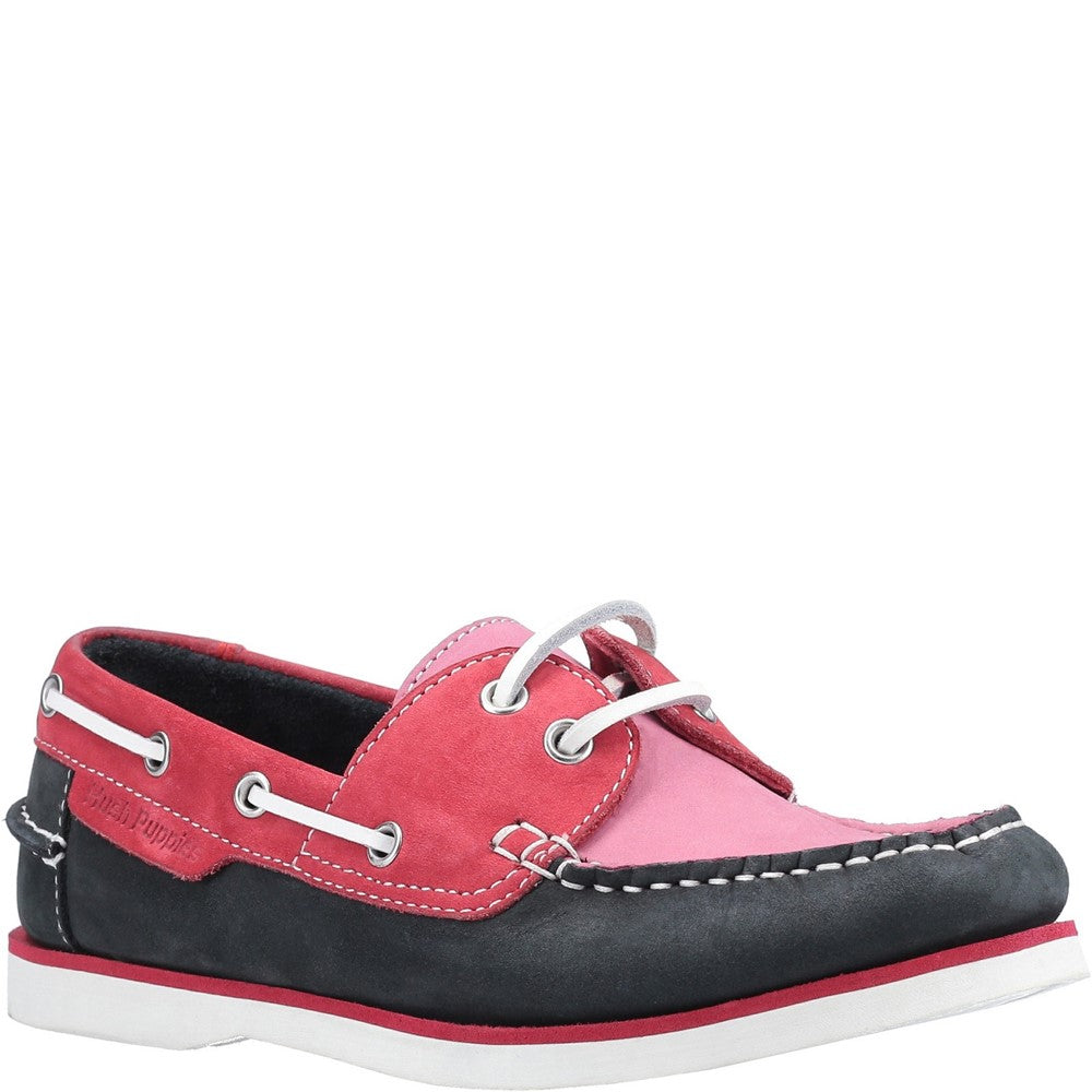 Slip On Ladies Shoes Pink Hush Puppies Hattie Boat Shoe