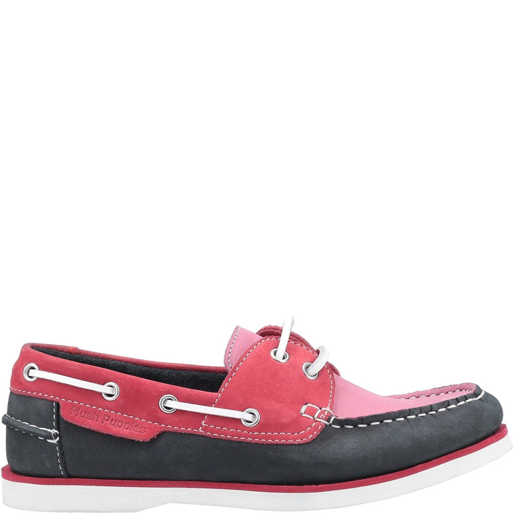 Slip On Ladies Shoes Pink Hush Puppies Hattie Boat Shoe