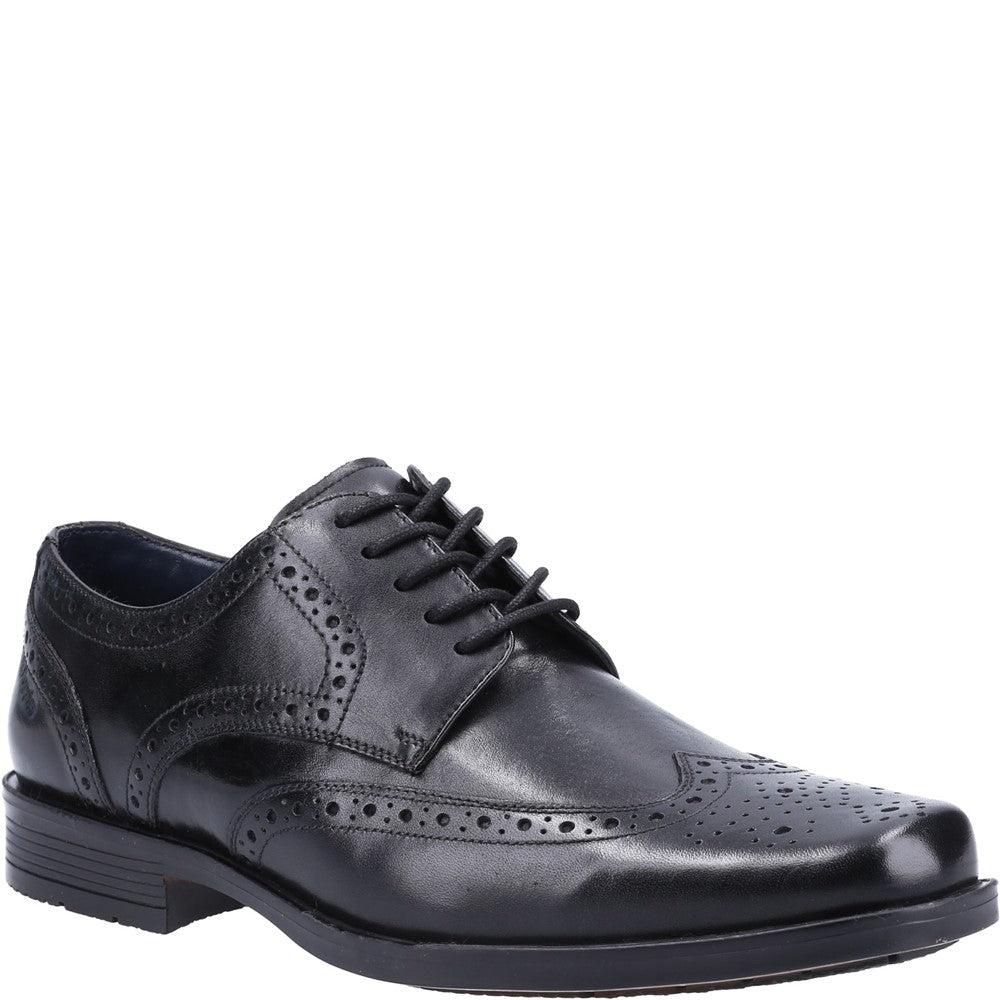 Mens Formal Lace Up Shoes Black Hush Puppies Brace Brogue Shoe