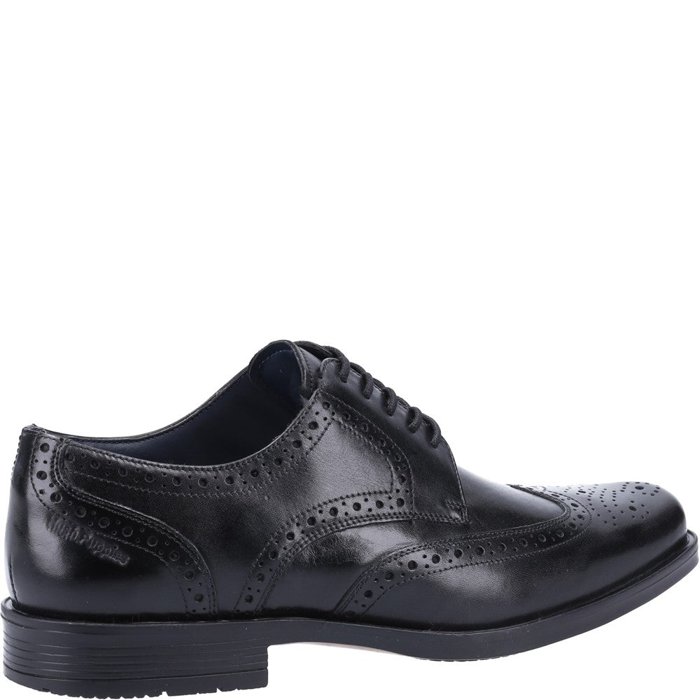 Mens Formal Lace Up Shoes Black Hush Puppies Brace Brogue Shoe