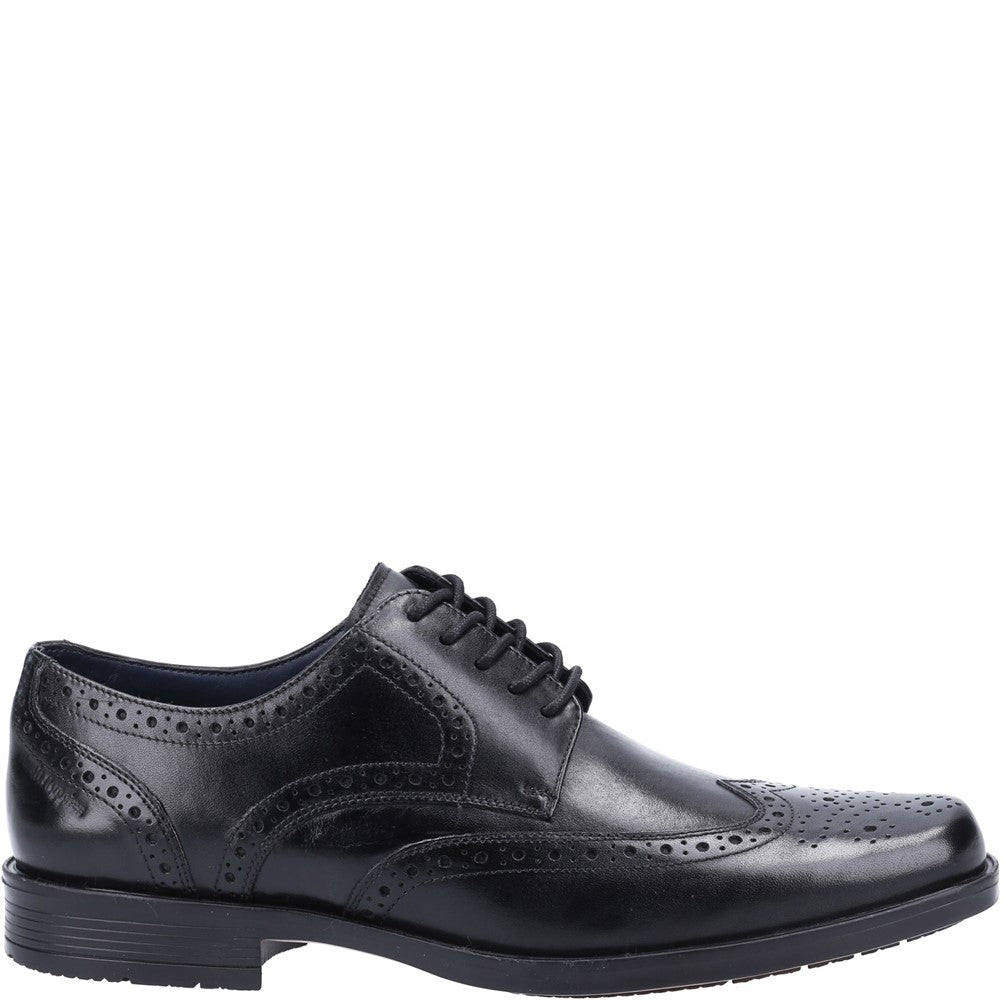 Mens Formal Lace Up Shoes Black Hush Puppies Brace Brogue Shoe