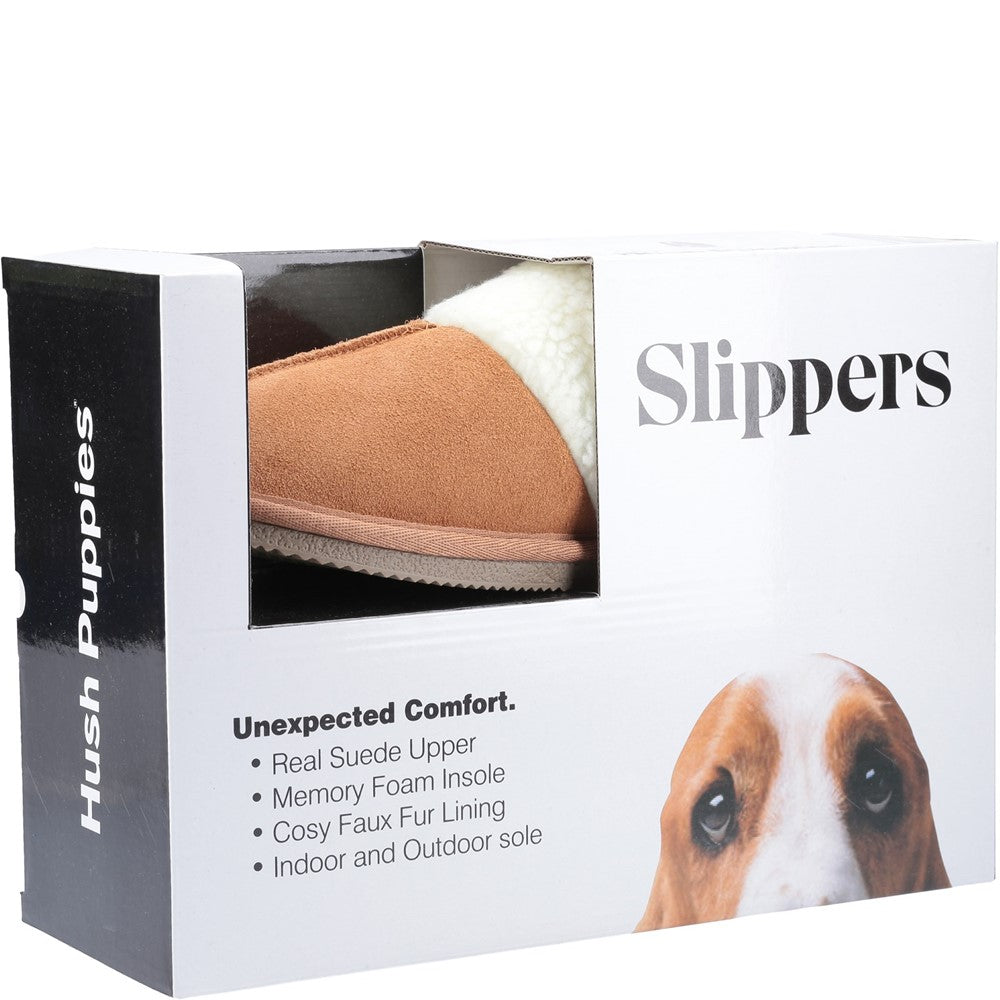 Classic Ladies Slippers Tan Hush Puppies Arianna Mule Slippers