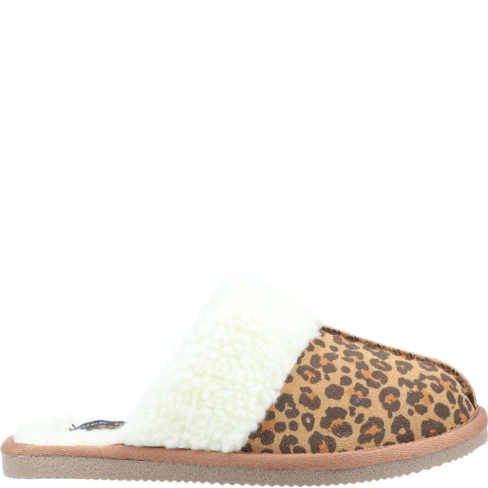 Classic Ladies Slippers Leopard Print Hush Puppies Arianna Mule Slippers