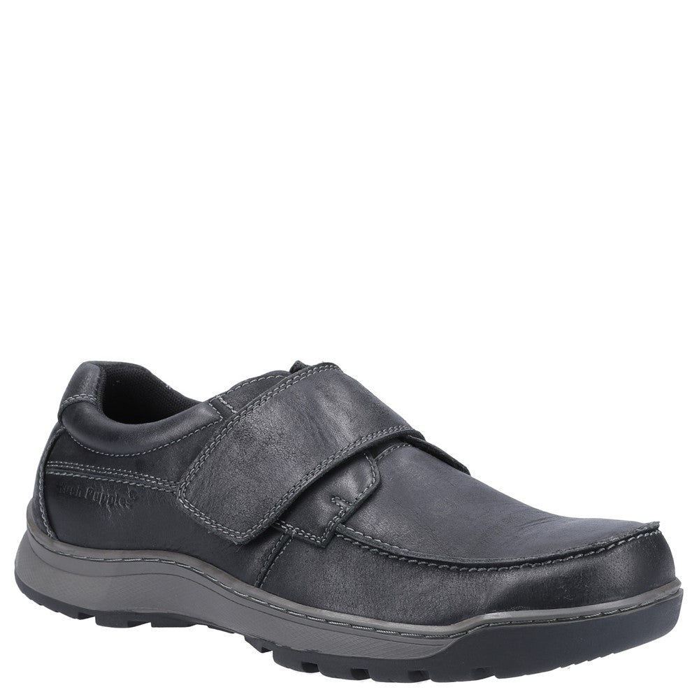 Mens Classic Touch Fastening Shoes Black Hush Puppies Casper Touch Fastening Shoes