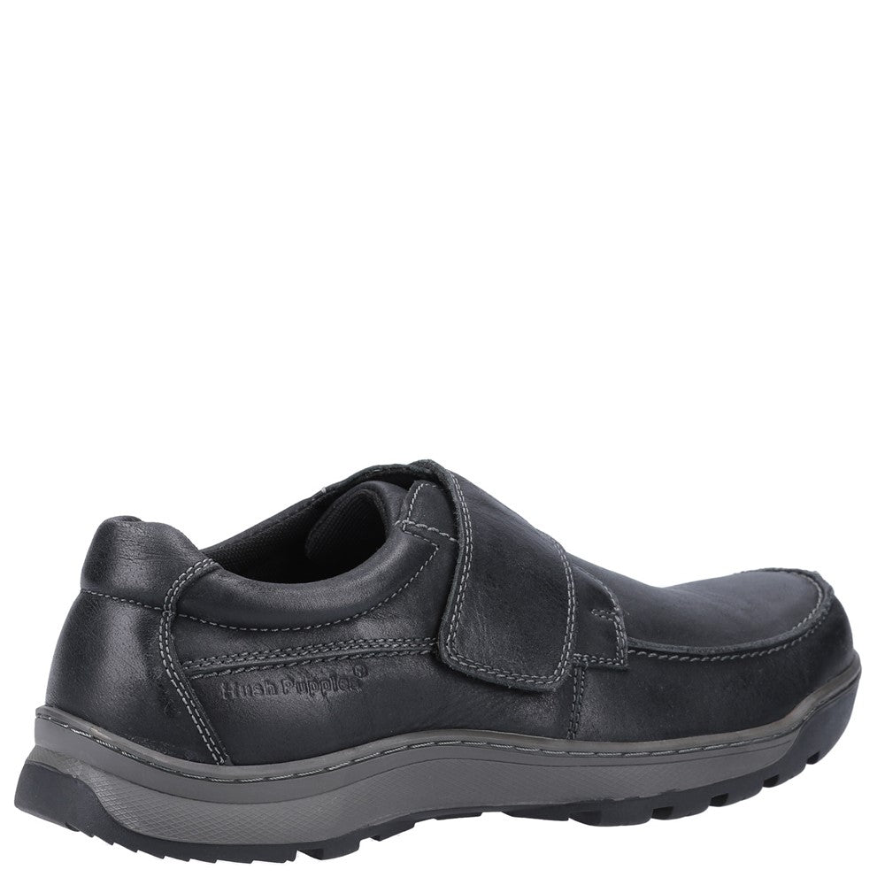 Mens Classic Touch Fastening Shoes Black Hush Puppies Casper Touch Fastening Shoes