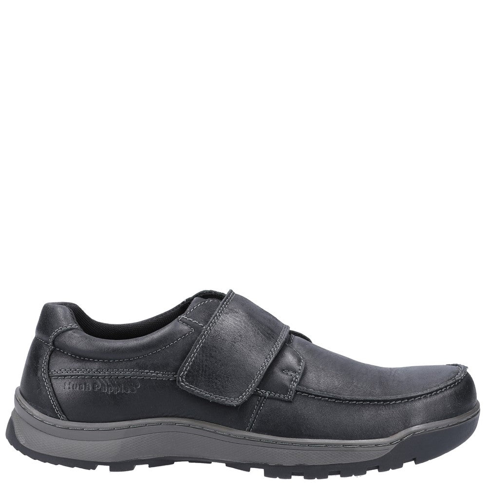 Mens Classic Touch Fastening Shoes Black Hush Puppies Casper Touch Fastening Shoes