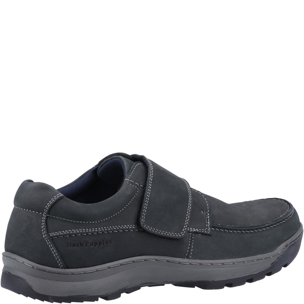 Mens Classic Touch Fastening Shoes Navy Nubuck Hush Puppies Casper Touch Fastening Shoes