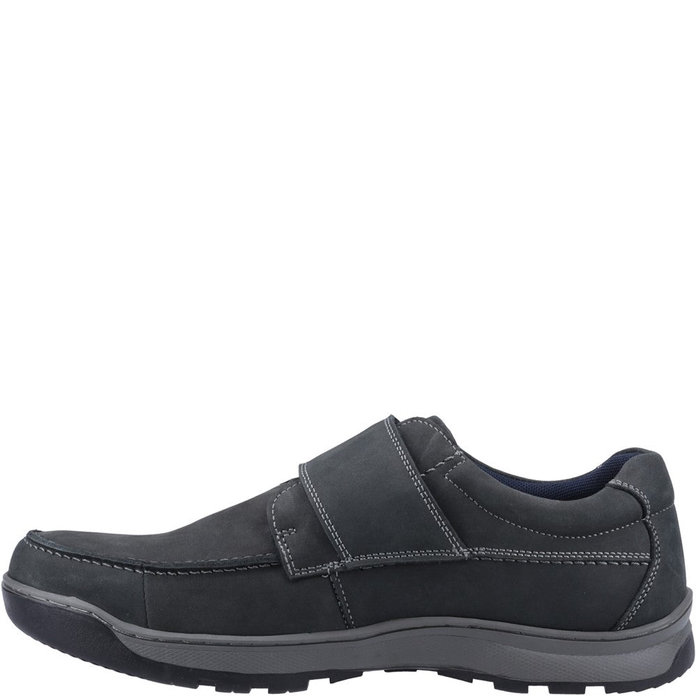 Mens Classic Touch Fastening Shoes Navy Nubuck Hush Puppies Casper Touch Fastening Shoes