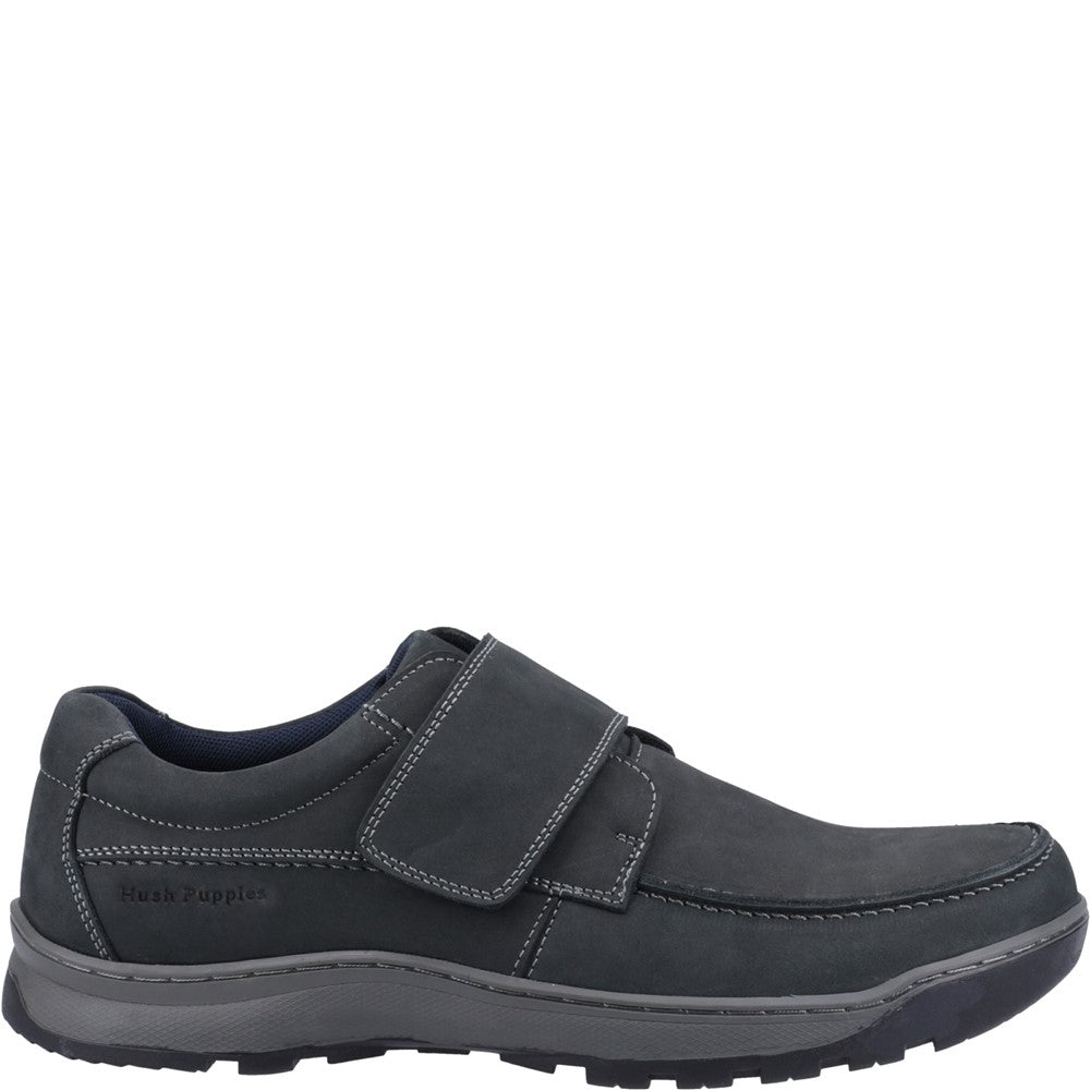 Mens Classic Touch Fastening Shoes Navy Nubuck Hush Puppies Casper Touch Fastening Shoes