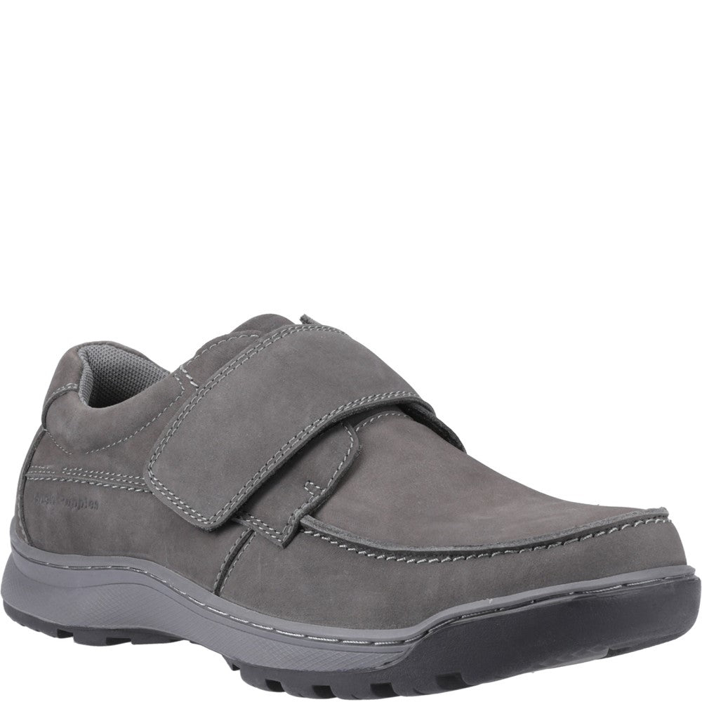 Mens Classic Touch Fastening Shoes Grey Hush Puppies Casper Touch Fastening Shoes