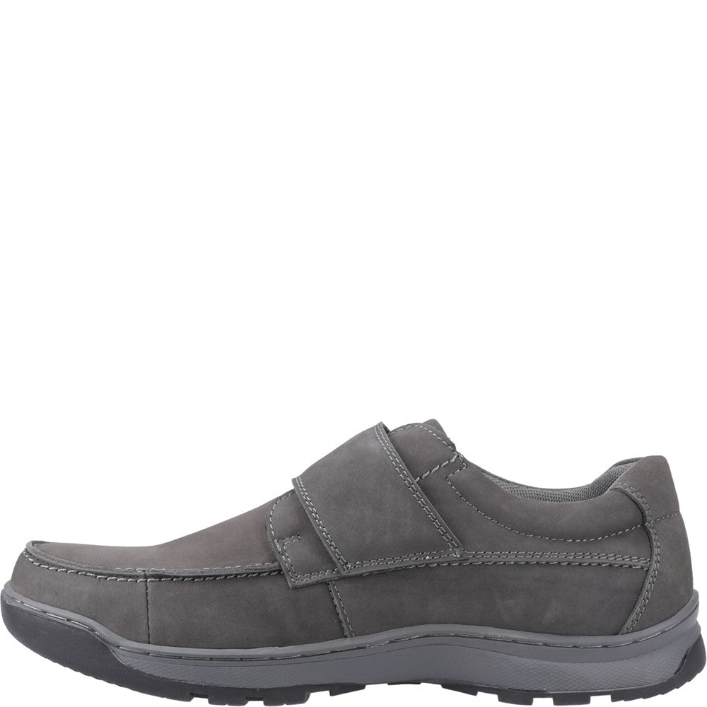 Mens Classic Touch Fastening Shoes Grey Hush Puppies Casper Touch Fastening Shoes