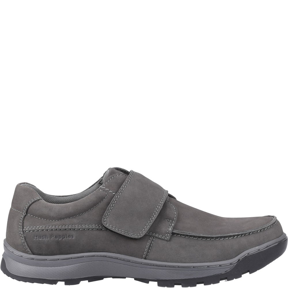Mens Classic Touch Fastening Shoes Grey Hush Puppies Casper Touch Fastening Shoes