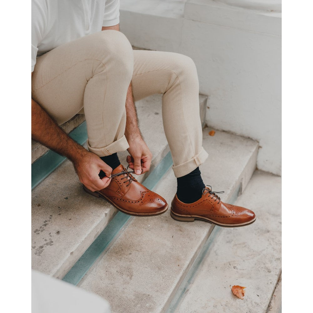 Mens Formal Lace Up Shoes Tan Hush Puppies Bryson Lace Shoes