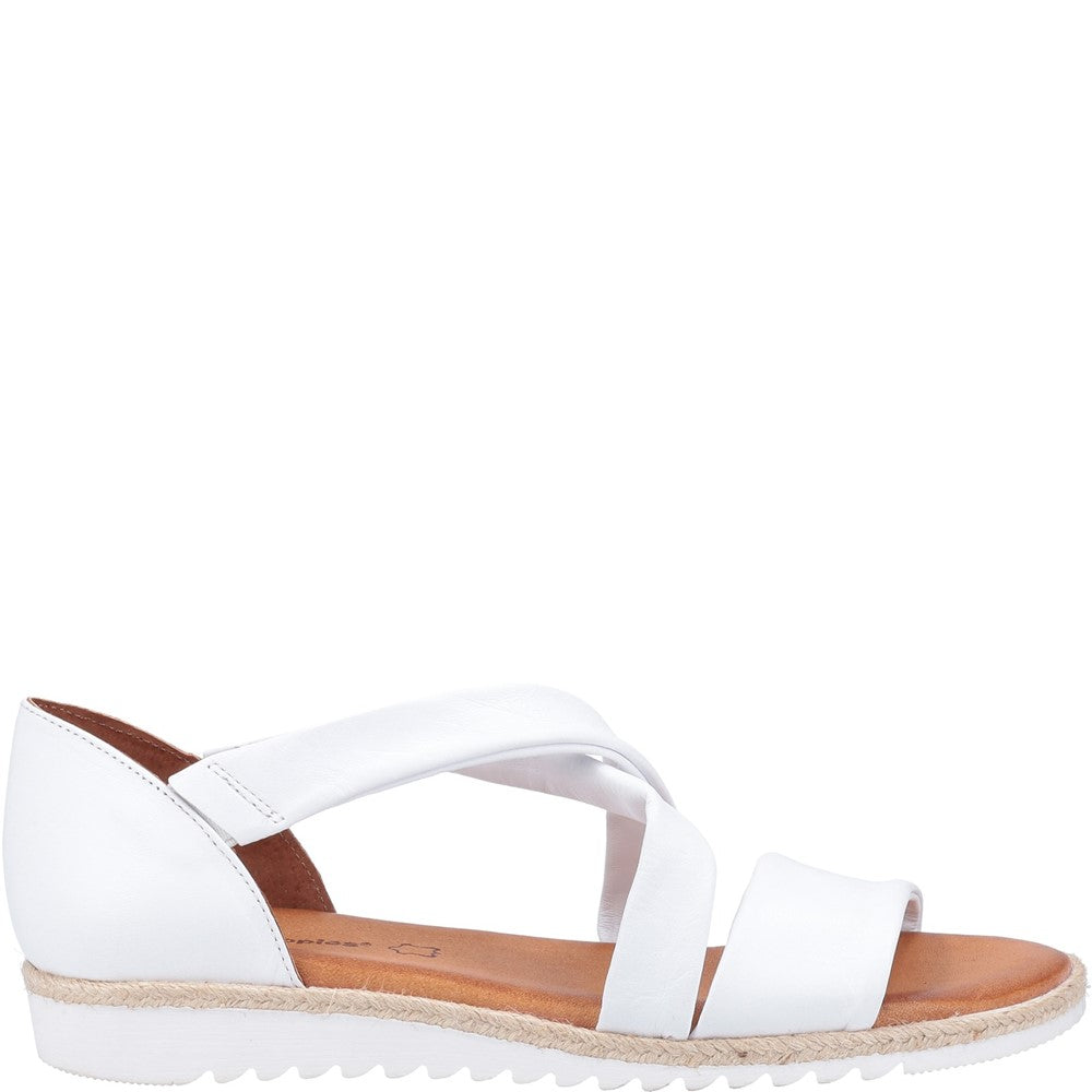 Sandal Ladies Summer White Hush Puppies Gemma Espadrille Wedge Sandal