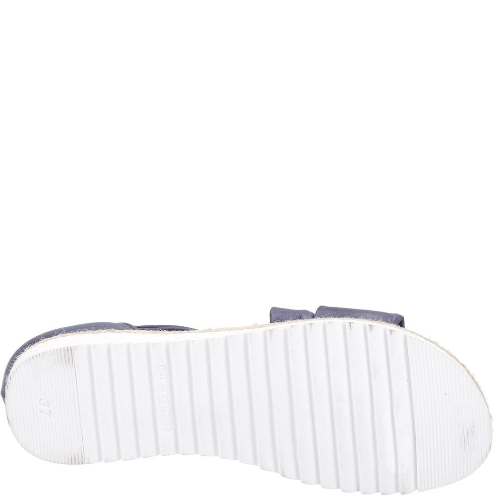 Sandal Ladies Summer Navy Hush Puppies Gemma Espadrille Wedge Sandal