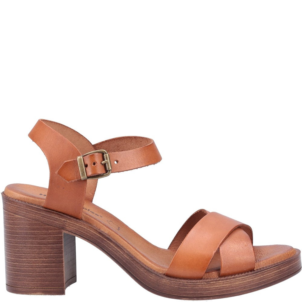 Ladies Heeled Sandals Tan Hush Puppies Georgia Sandal