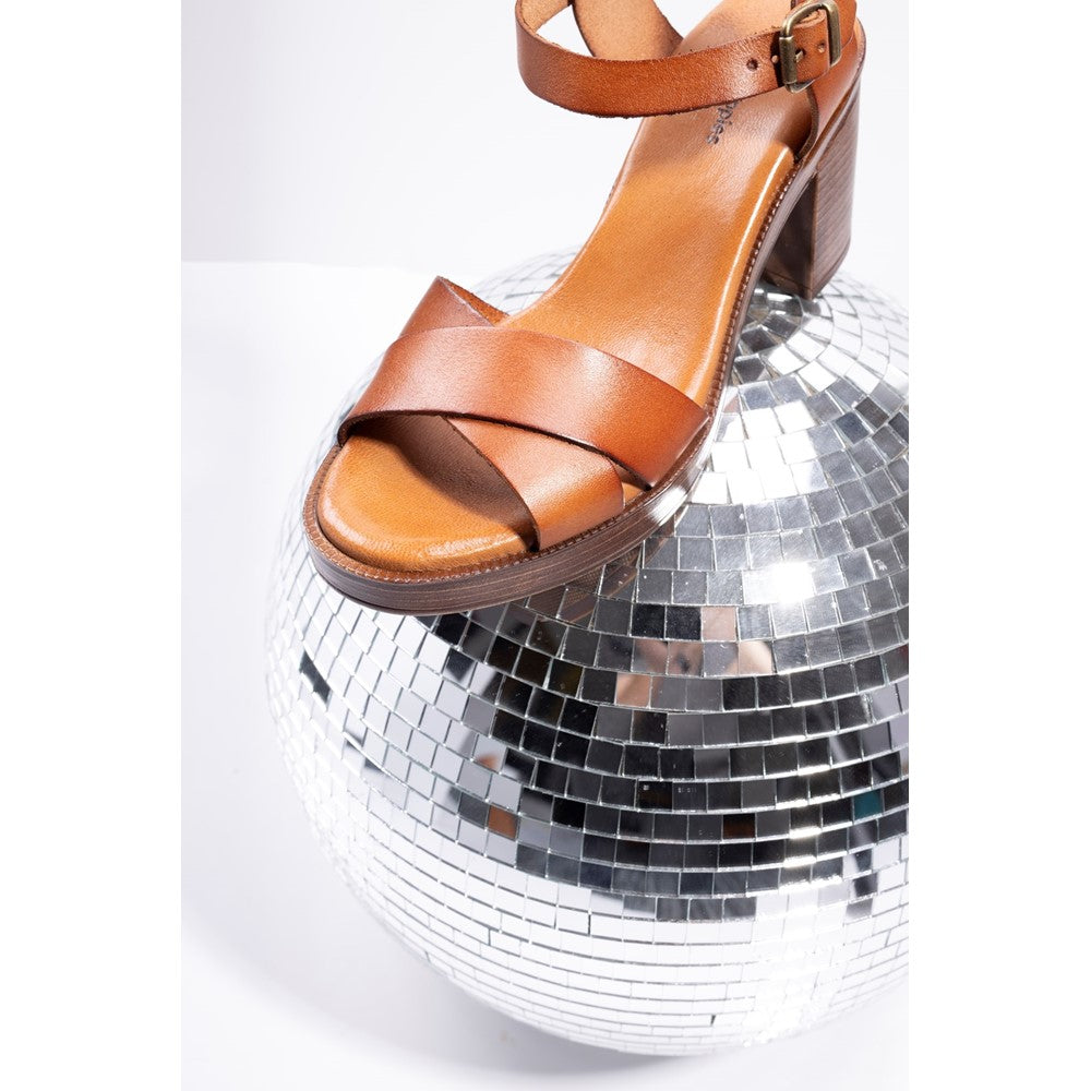 Ladies Heeled Sandals Tan Hush Puppies Georgia Sandal
