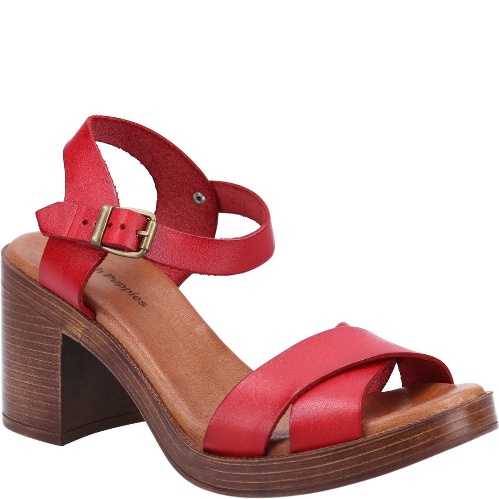 Ladies Heeled Sandals Red Hush Puppies Georgia Sandal