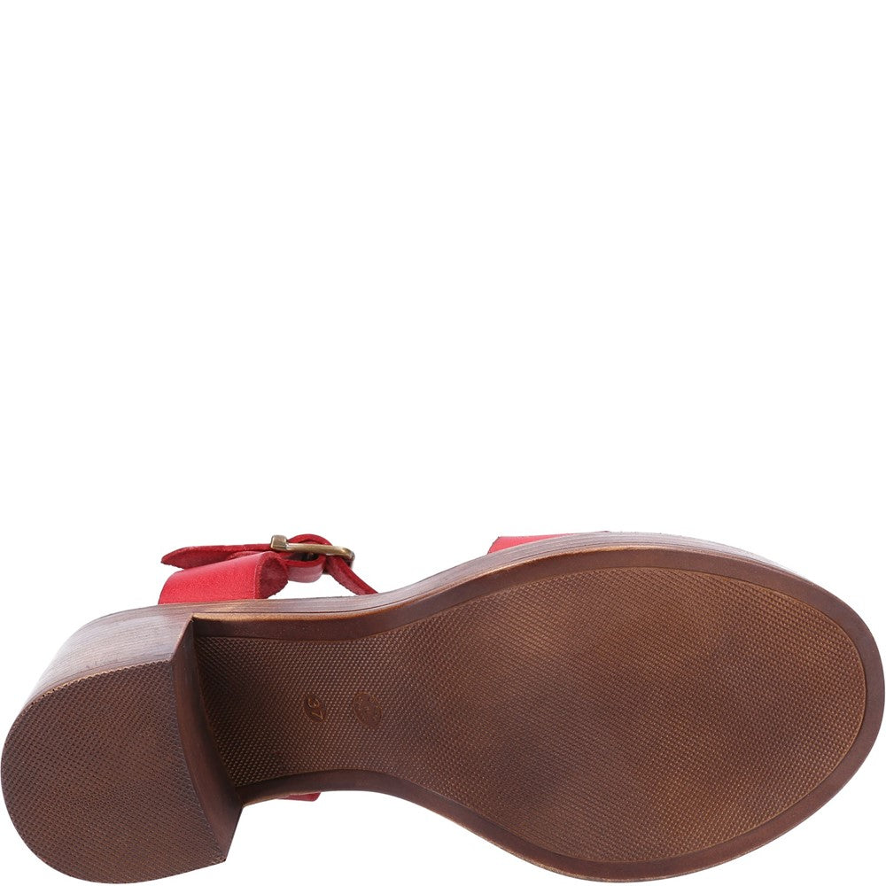 Ladies Heeled Sandals Red Hush Puppies Georgia Sandal