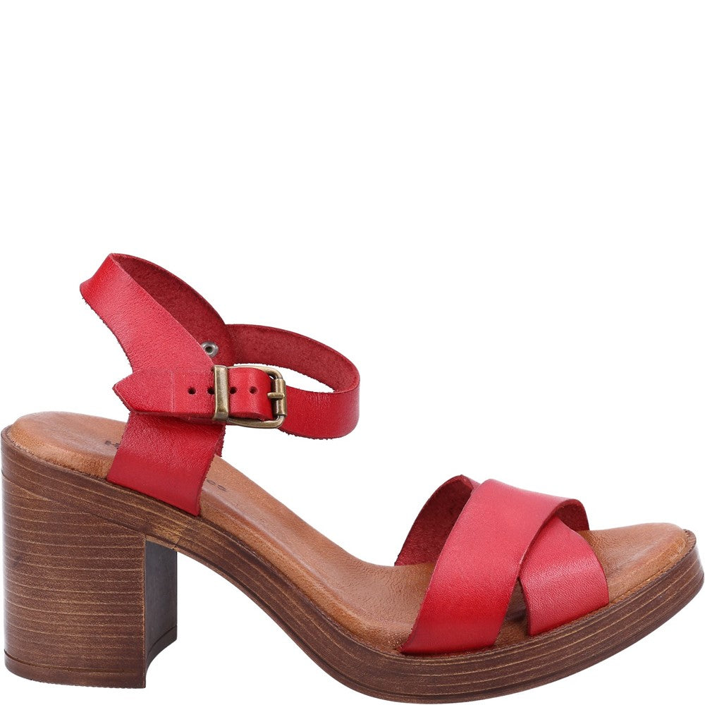 Ladies Heeled Sandals Red Hush Puppies Georgia Sandal